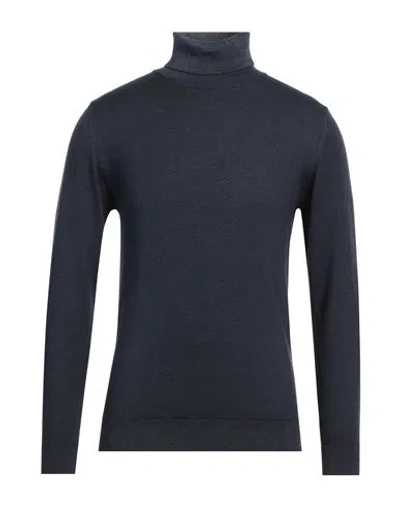 Daniele Fiesoli Man Turtleneck Navy Blue Size M Merino Wool