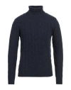 Daniele Fiesoli Man Turtleneck Navy Blue Size M Merino Wool In Navy Blue