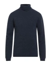 Daniele Fiesoli Man Turtleneck Navy Size L Merino Wool In Blue