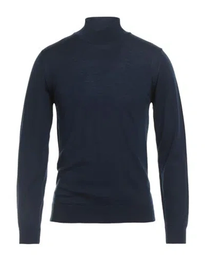 Daniele Fiesoli Man Turtleneck Navy Size S Merino Wool