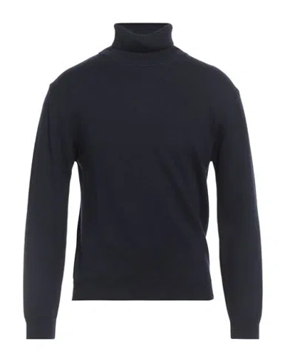 Daniele Fiesoli Man Turtleneck Navy Size S Virgin Wool In Blue