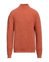 Daniele Fiesoli Man Turtleneck Orange Size Xl Merino Wool, Polyamide
