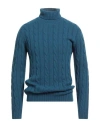 Daniele Fiesoli Man Turtleneck Pastel Blue Size L Merino Wool