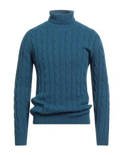 Daniele Fiesoli Man Turtleneck Pastel Blue Size L Merino Wool