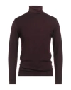 Daniele Fiesoli Man Turtleneck Plum Size M Merino Wool In Burgundy