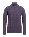 Daniele Fiesoli Man Turtleneck Purple Size L Merino Wool