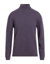 Daniele Fiesoli Man Turtleneck Purple Size L Merino Wool