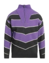 Daniele Fiesoli Man Turtleneck Purple Size L Merino Wool, Polyamide