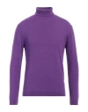 Daniele Fiesoli Man Turtleneck Purple Size L Merino Wool, Polyamide, Cashmere