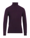 Daniele Fiesoli Man Turtleneck Purple Size M Merino Wool, Cashmere