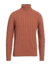 Daniele Fiesoli Man Turtleneck Rust Size L Geelong Wool In Red
