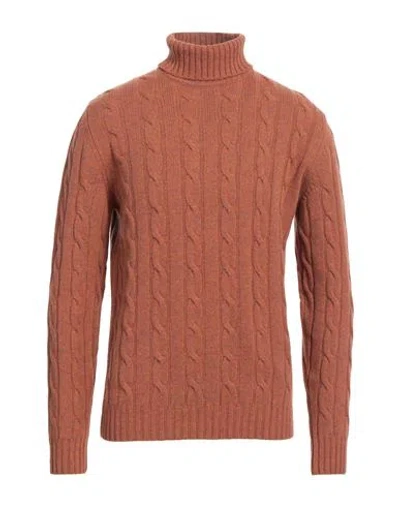 Daniele Fiesoli Man Turtleneck Rust Size L Geelong Wool In Red