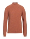 Daniele Fiesoli Man Turtleneck Rust Size L Virgin Wool In Red