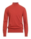 Daniele Fiesoli Man Turtleneck Rust Size L Wool, Cashmere