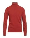 Daniele Fiesoli Man Turtleneck Rust Size L Wool, Cashmere In Burgundy
