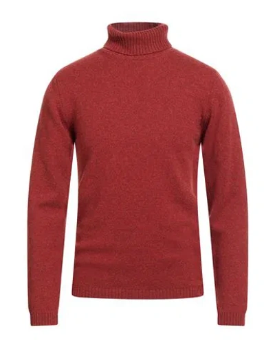 Daniele Fiesoli Man Turtleneck Rust Size S Merino Wool