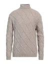 Daniele Fiesoli Man Turtleneck Sand Size L Merino Wool In Beige