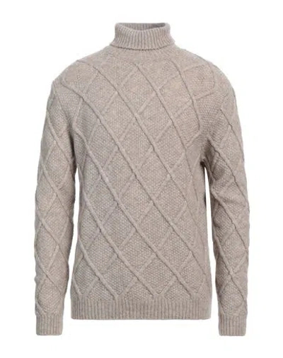 Daniele Fiesoli Man Turtleneck Sand Size L Merino Wool In Beige
