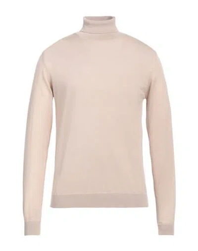 Daniele Fiesoli Man Turtleneck Sand Size L Merino Wool In Beige