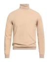 Daniele Fiesoli Man Turtleneck Sand Size M Merino Wool