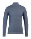 Daniele Fiesoli Man Turtleneck Slate Blue Size L Merino Wool