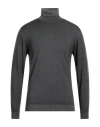 Daniele Fiesoli Man Turtleneck Steel Grey Size L Merino Wool In Gray