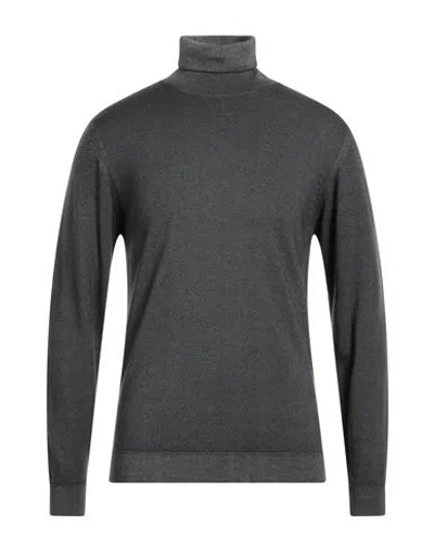 Daniele Fiesoli Man Turtleneck Steel Grey Size L Merino Wool In Gray