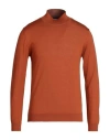 Daniele Fiesoli Man Turtleneck Tan Size L Merino Wool In Brown