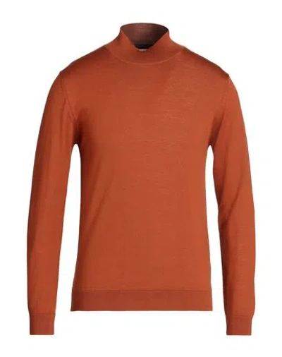Daniele Fiesoli Man Turtleneck Tan Size L Merino Wool In Brown