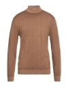 Daniele Fiesoli Man Turtleneck Tan Size Xl Merino Wool