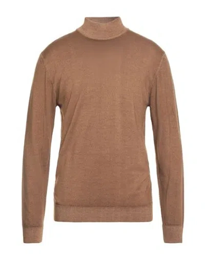 Daniele Fiesoli Man Turtleneck Tan Size Xl Merino Wool