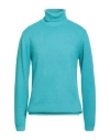 Daniele Fiesoli Man Turtleneck Turquoise Size Xl Cashmere In Blue