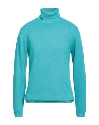 Daniele Fiesoli Man Turtleneck Turquoise Size Xl Cashmere In Blue