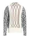 Daniele Fiesoli Man Turtleneck White Size L Merino Wool, Polyamide, Nylon In White