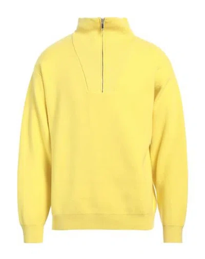 Daniele Fiesoli Man Turtleneck Yellow Size L Merino Wool, Polyamide