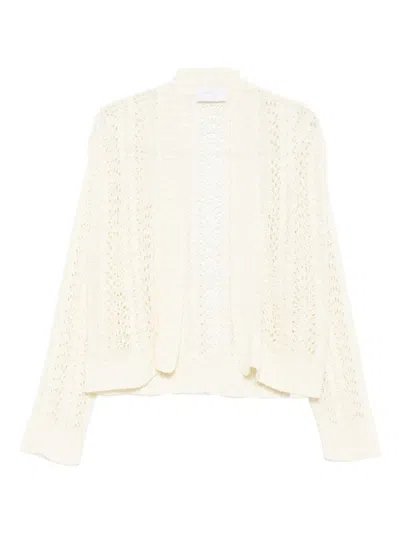 Daniele Fiesoli Open-front Lace-knit Cardigan In Neutral