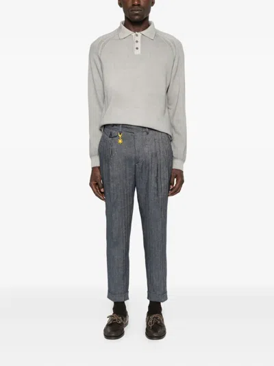 Daniele Fiesoli Ribbed-panel Polo Shirt In Gray