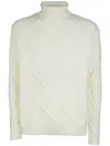 Daniele Fiesoli Man Turtleneck Ivory Size L Merino Wool In White