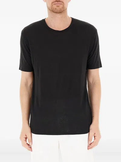Daniele Fiesoli Round-neck Linen T-shirt In Black
