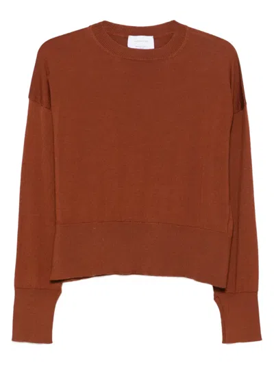 Daniele Fiesoli Round-neck Wool Sweater In Brown