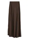 Daniele Fiesoli Satin Midi Skirt In Brown