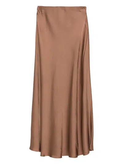 Daniele Fiesoli Satin Skirt In Brown