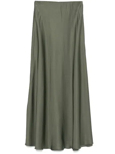 Daniele Fiesoli Satined Midi Skirt In Green