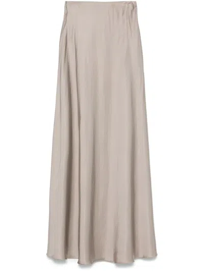 Daniele Fiesoli Satined Midi Skirt In Grey