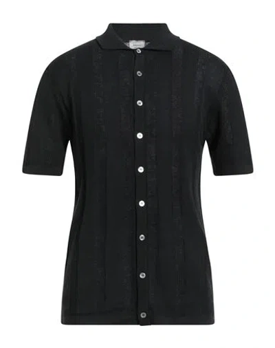 Daniele Fiesoli Selezione Man Shirt Black Size L Silk, Linen