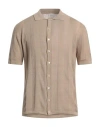 Daniele Fiesoli Selezione Man Shirt Camel Size M Silk, Linen In Blue