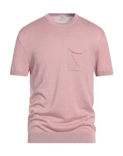 Daniele Fiesoli Selezione Man Sweater Antique Rose Size L Silk, Linen In Pink