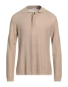 Daniele Fiesoli Selezione Man Sweater Beige Size L Silk, Linen In Nude
