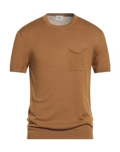 Daniele Fiesoli Selezione Man Sweater Mustard Size L Silk, Linen In Brown