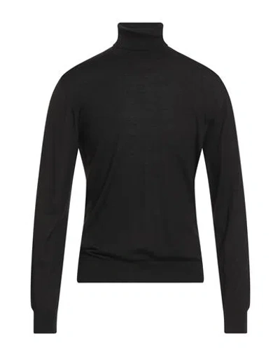 Daniele Fiesoli Selezione Man Turtleneck Black Size L Merino Wool, Silk